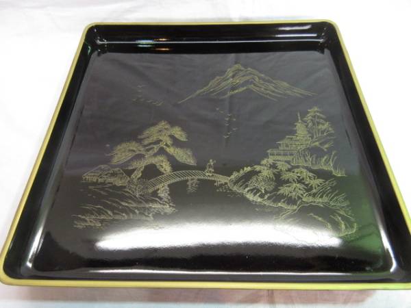 ☆王2842輪島塗 会席膳 5枚 本塗師 渡辺信一 山水 膳台 盆(膳)｜売買 