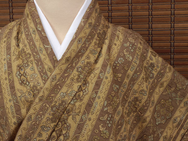 利*美様 生紬別織 名古屋帯 貴加夫 貴久樹 特選工芸手刺繍紬八寸名古屋帯 ≪御仕立て上がり・中古