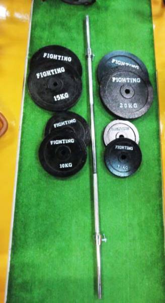 【バーベル】FIGHTING/べンチプレス★プレート8枚/シャフト有り
