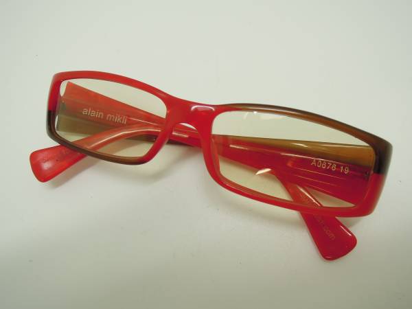 レア♪alain mikli アランミクリ★メガネ A0676 19★赤 中古