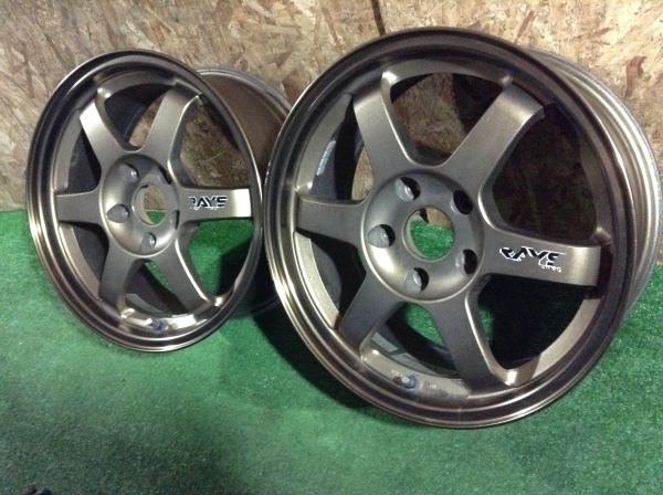 美品！レイズ ボルクレーシング TE-37 ブロンズホイール☆16×7j レイズ