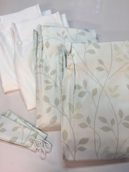 新品☆幅100×丈250cm遮熱・防音省エネカーテン&レース☆a107