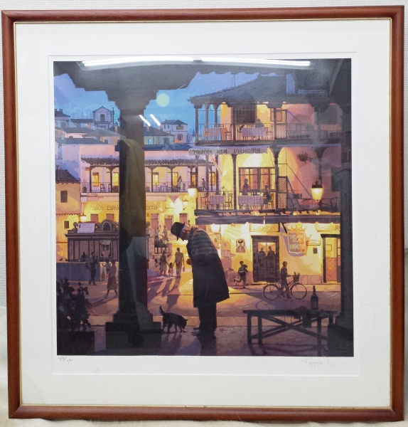 笹倉鉄平　風景画　手描き　１０号 表裏サイン 印譜　額装　骨董　絵画 □希少 笹倉鉄平 メソン 直筆サイン有□絵画 美術 骨董 百貨店