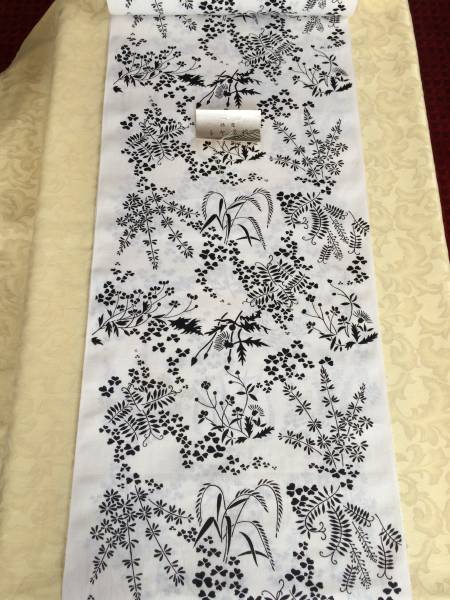 新品★高島屋 千總謹製♪素敵な縮反物 可憐な野草花柄