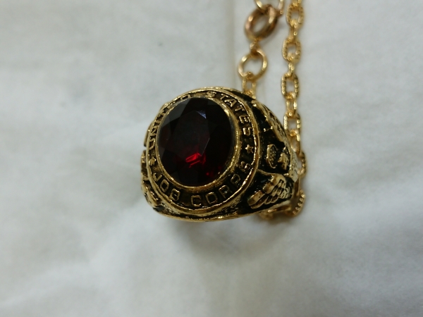 美品/UNITED STATES/カレッジリング/レッド