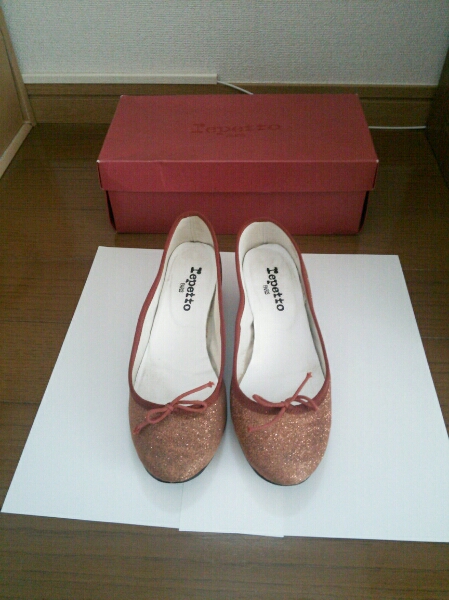 レペット repetto グリッターシューズ 38 オレンジ