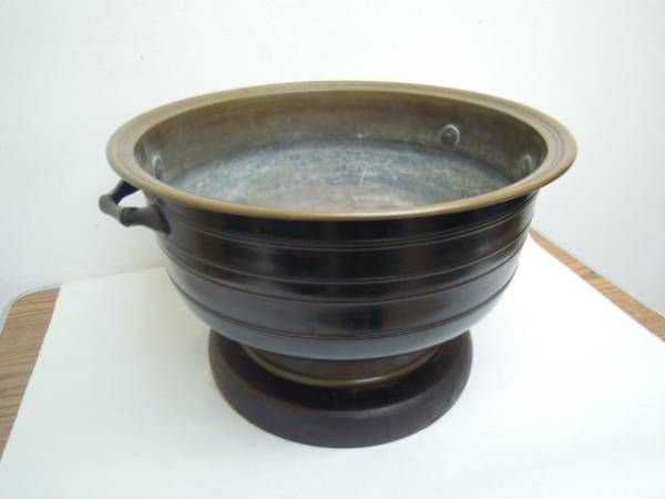 1o026●骨董●唐銅製 瓶掛け●火鉢 手あぶり 暖炉 囲炉裏