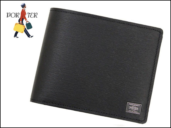 新品 PORTER ポーター カレント 二つ折り財布 吉田カバン 黒