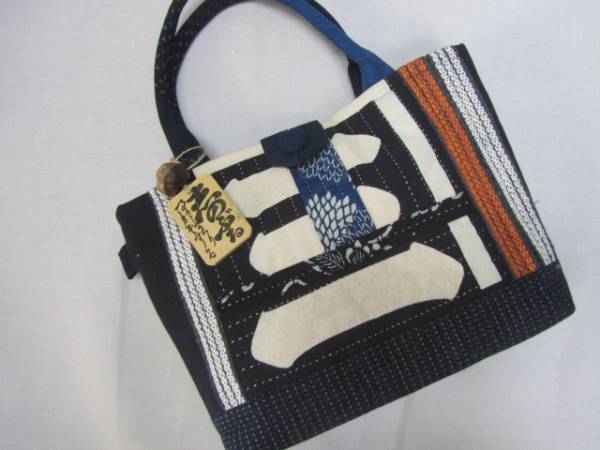 ◎苺◎115★古布バッグ（中）前掛け・刺し子/手作り