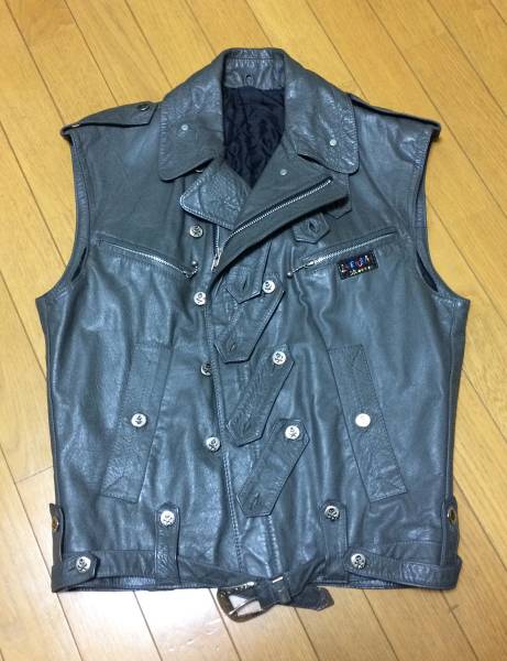 ☆希少☆グレーLA ROCKAラロッカ バイカーベスト80sビンテージ ***写真