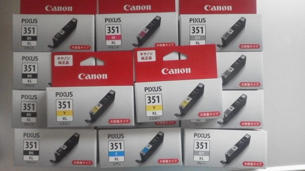 キャノン純正インク BCI-351XL　単色５色×１４個　未開封品♪