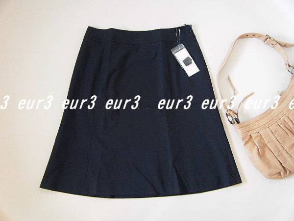 eur３*ブラック薄地台形スカート１５定価９９９０円裏地付き