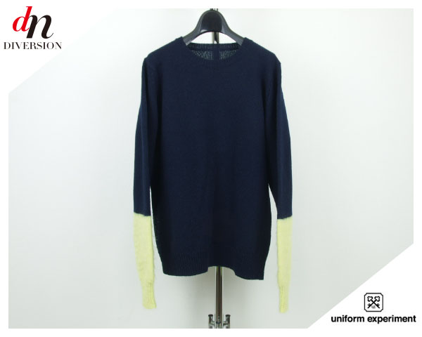 uniform experiment MOHAIR COLOR SLEEVE KNIT モヘヤ ニット 1
