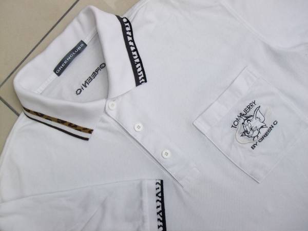 グリーンクラブ◆キャラクター刺繍半袖ポロシャツ4◆ライカ