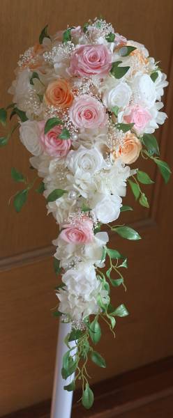 *キュート*ウエディング＊プリザーブド＊キャスケードブーケ