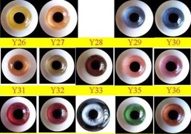 ドールアイ ガラス製 ガラス球 硝子眼 5対セット 16mm