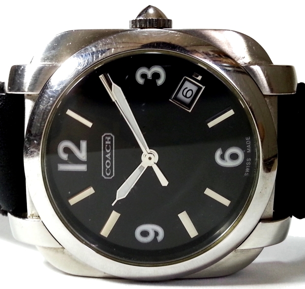 レア 1円スタート 廃盤 COACH コーチ レザー腕時計 動作品