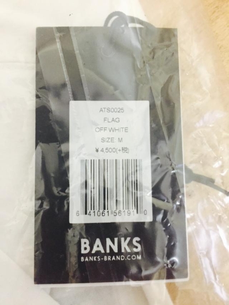新品未開封BANKS バンクス FLAG Tシャツ 白 M 新未開封バンクスFLAGT