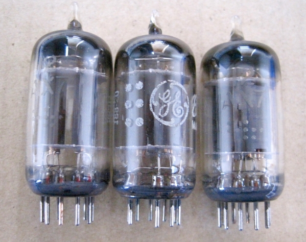 ■USED15339■ GE 12AX7（ロングプレート）３本セット