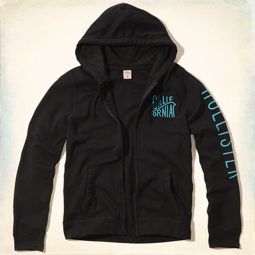 SALE! Hollister ホリスター Sleeve Logo パーカー ブラック S