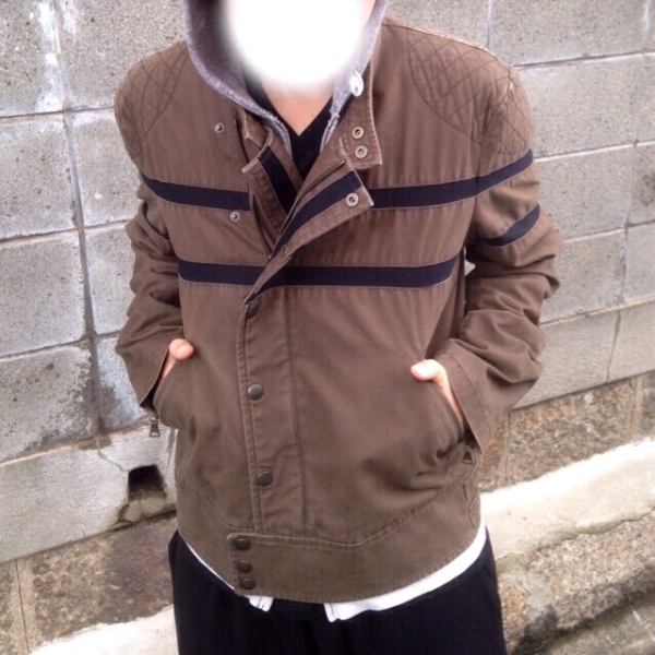 B54●ポールスミス ライダース ジャケット カーキL●