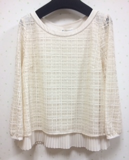 大きいサイズ★組曲　重ね着風レースカットソーsize７★新品タグ