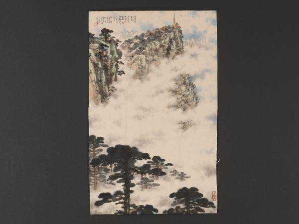 【伝来】r8329〈唐献瑞〉山水図 中国画 增仁 福建 マクリ