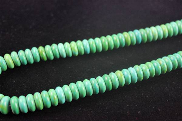 【木子】★天然貴石 細工打磨 青松石隔片 数珠 串珠★J082