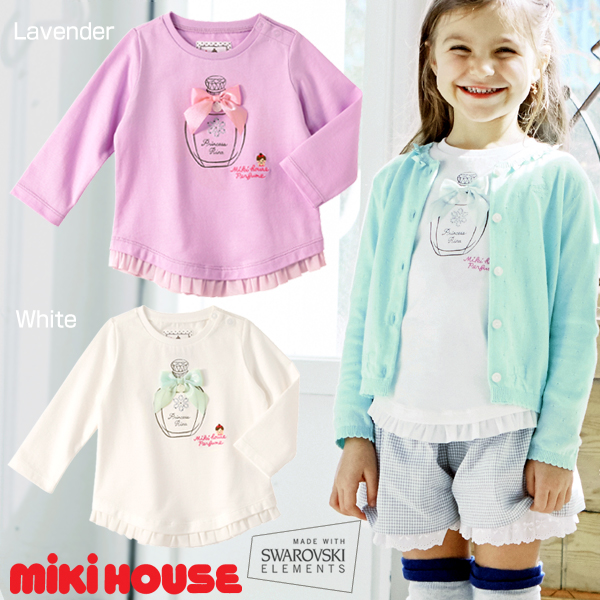 新品ミキハウス★リーナちゃんパフューム長袖Tシャツ90cm★白