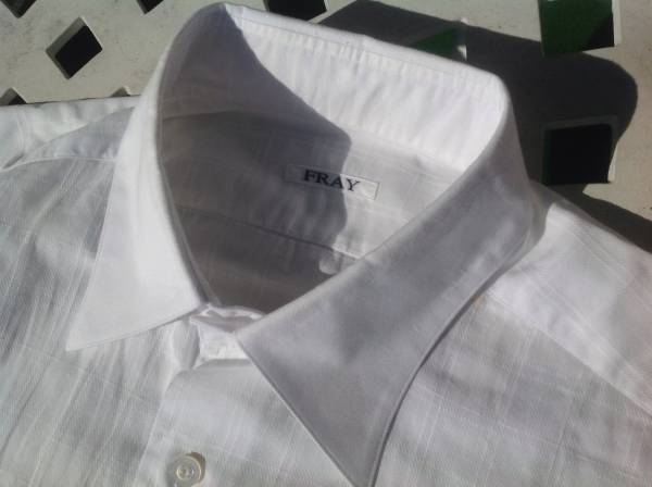 FRAY フライ クレリック白×白のチェックシャツ/ＢＡＲＢＡ
