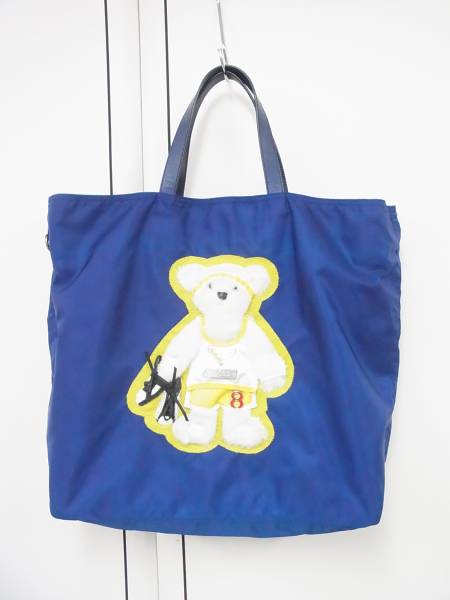プラダ PRADA 2way ショルダー付き ハンドバッグ ナイロン 青