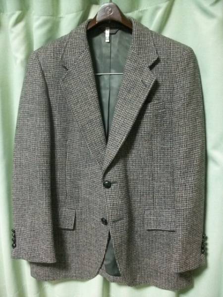美品 USA製 ハリスツイード ジャケット ブレザー 茶 38 M