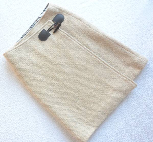 バーバリー ♪ ウールツイード ラップスカート ベージュ