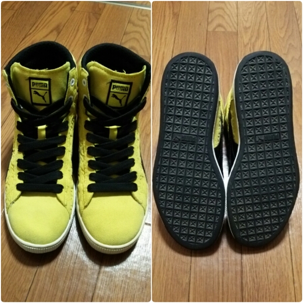 PUMA FIRST ROUND ハイカットスニーカー/スエード/イエロー/26cm