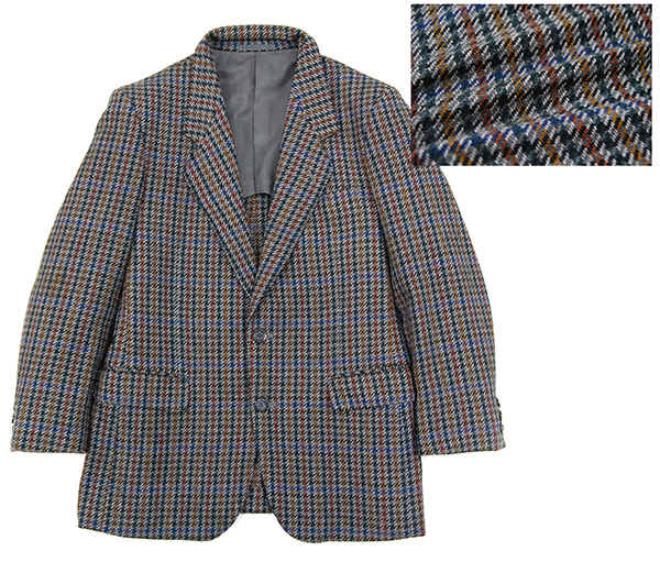 美品 英国チェック柄 高級カシミヤツイードジャケット/グレー