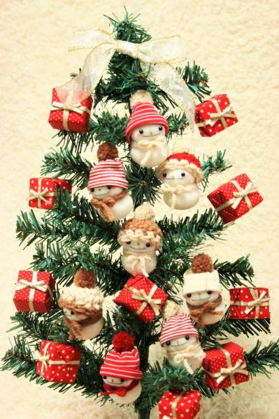 *SU*ゆきだるまオーナメント★クリスマスツリー*ハンドメイド赤