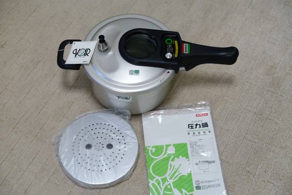 ■未使用・希少　理研（リケン）　圧力鍋4.7L　窓付き