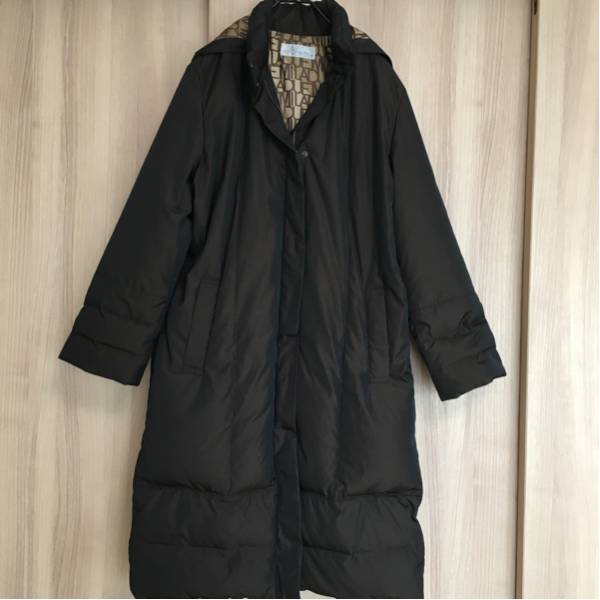 ☆美品☆ ミラショーン ダウン ロングコート 40 光沢ブラウン 美品 