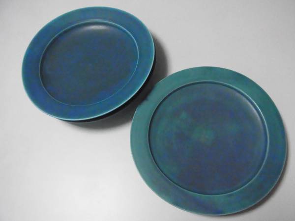 未使用　作家もの　★東一仁★　ターコイズプレート（8寸）　