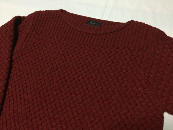 新品 ZANONE (ザノーネ) 編込ローゲージウールニット 46 ヤク毛