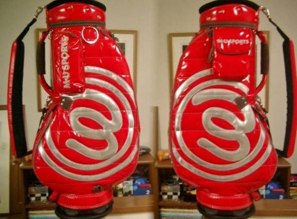 希少！ウエサコ　ソフトエナメル素材　赤シルバー　ゴルフバッグ