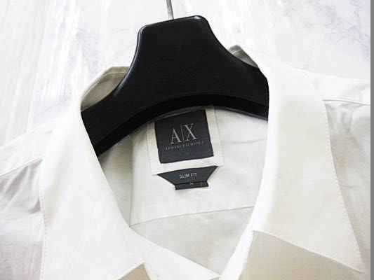 アルマーニ A/X ドレスシャツ ワイシャツ Yシャツ 長袖 白 M ○