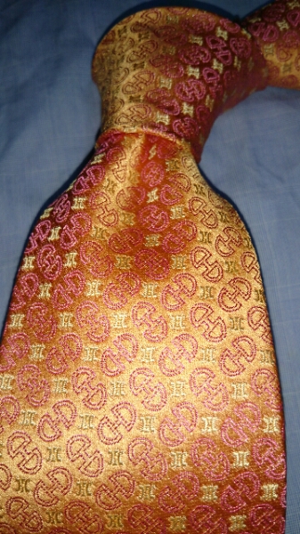 【新品同様】CELINE セリーヌ ネクタイ 絹100% orange 送料150円