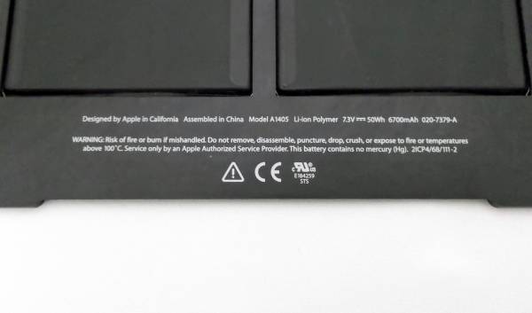 た様　取引用 ○アップル純正品 A1369 MacBook Air用 バッテリー_A1405 MacBook Air