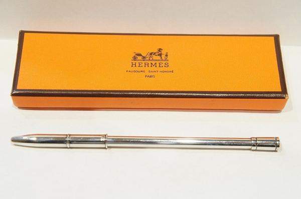 エルメスHERMES* ボールペン 925シルバー/青ペン