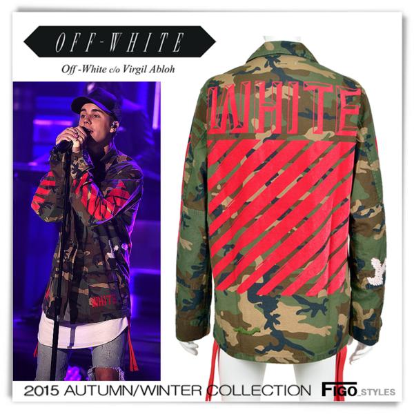 1円 OFF-WHITE 15aw 迷彩 カモフラ フィールドジャケットL 新品