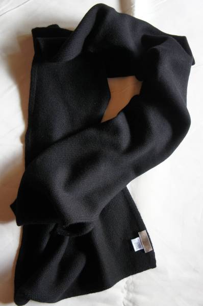 値下 新品 クルチアーニ黒カシミア100極上ニットマフラー/ブルネ