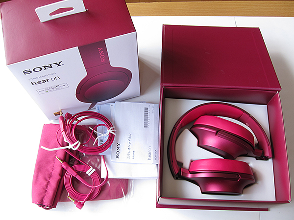 SONY ステレオヘッドホン h.ear on MDR-100A ボルドーピンク ソニー