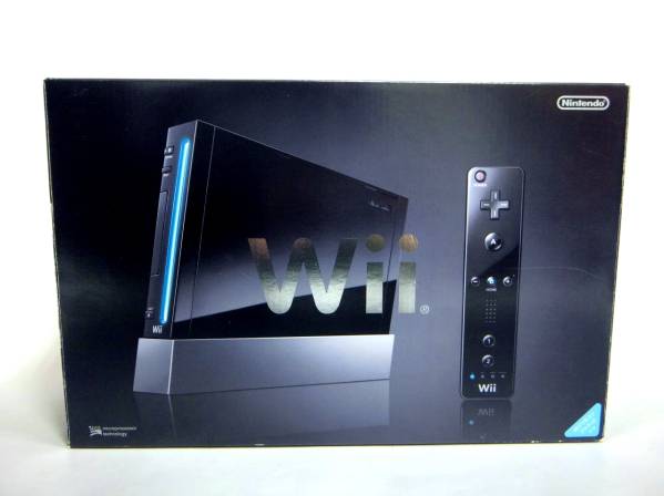 【134.135】任天堂wii ブラック 通電稼動OK ソフト3点付 RVL-001