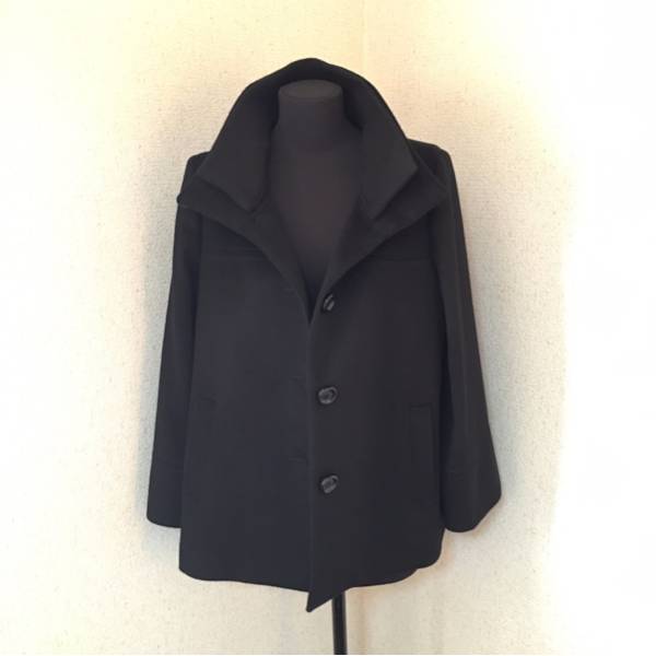 値下げ☆大きめ44☆インディヴィ☆カシミア混・コート☆美品！黒 XL 